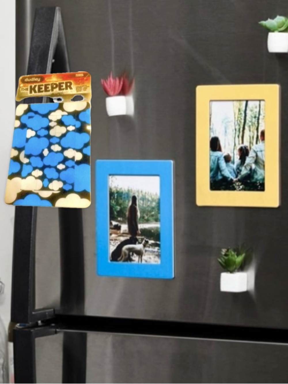 Dudley Locker Organizer Magnetic Fridge Frame Kit 7 Pc Blue Cloud NWT